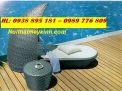 Ghế hồ bơi mây tre đan