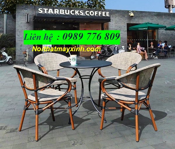 Bàn ghế mây cafe MX30