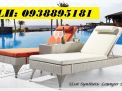 Ghế hồ bơi mây nhựa, giường hồ bơi ngoài trời