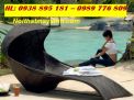 Ghế hồ bơi mây tre đan